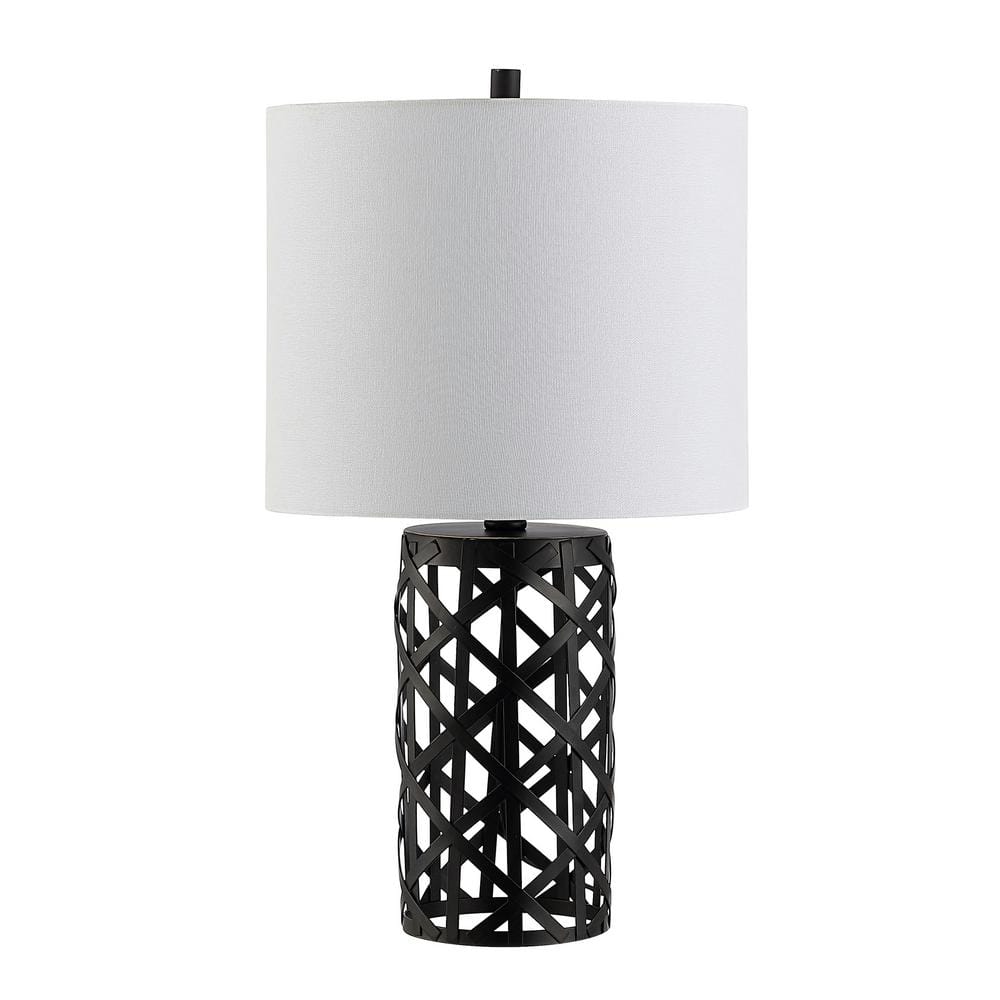 Arc Adjustable Black Iron 17" Table Lamp with Birdcage Design