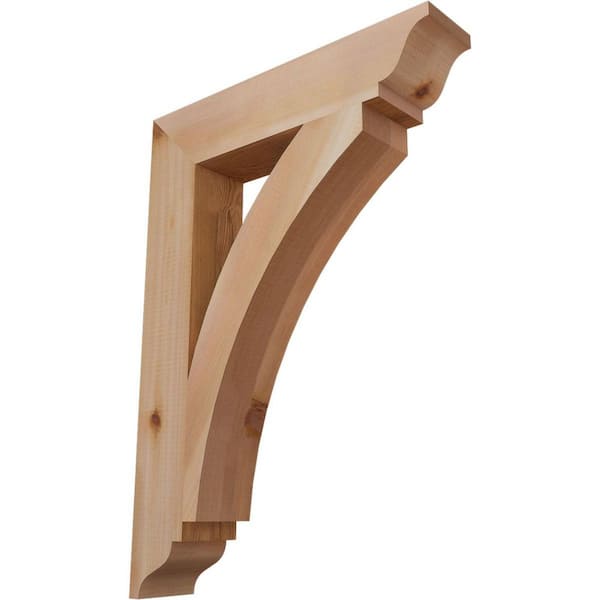 Ekena Millwork 3.5 in. x 28 in. x 20 in. Western Red Cedar Thorton Traditional Smooth Bracket
