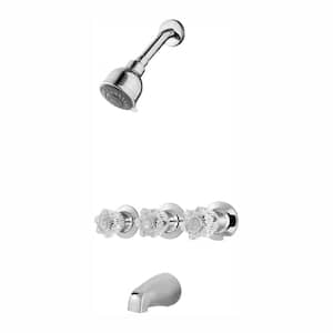 Bedford 3-Handle 3-Spray Tub and Shower Faucet in Polished Chrome (Valve Included)