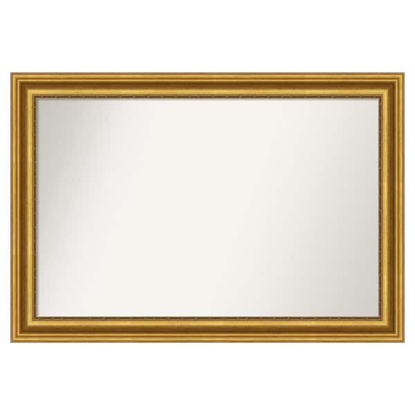 Amanti Art Parlor Gold 47.75 in. W x 32.75 in. H Custom Non-Beveled Recycled Polystyrene Framed Bathroom Vanity Wall Mirror