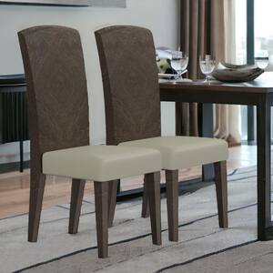 Gray And Espresso Upholstered Side Chair (Set Of 2)