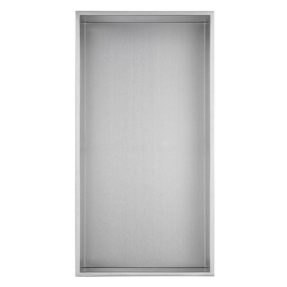 Brushed Stainless Steel Rectangular Shower Niche Shelf