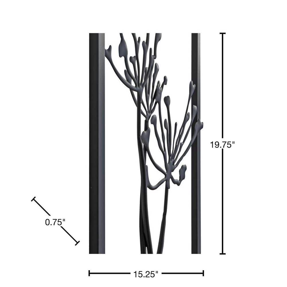 Malak Black Metal Framed Floral Wall Art Set