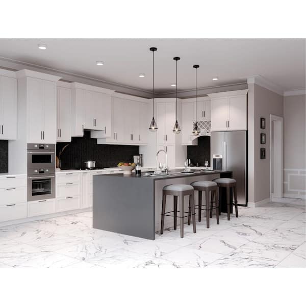 Regallo Calacatta Isla 24 in. x 24 in. Matte Porcelain Stone Look Floor and Wall Tile (11.63 sq. ft./ Case)