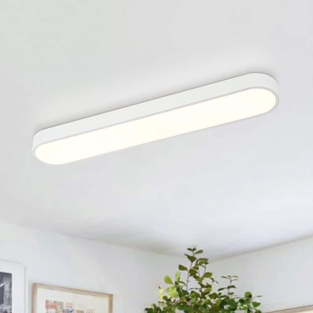 Lumin 31.5 in.W Matte White Integrated LED Flush Mount Long Rectangular Ceiling Light Main Lighting for KitchenBathroom price history on PriceWatchPro