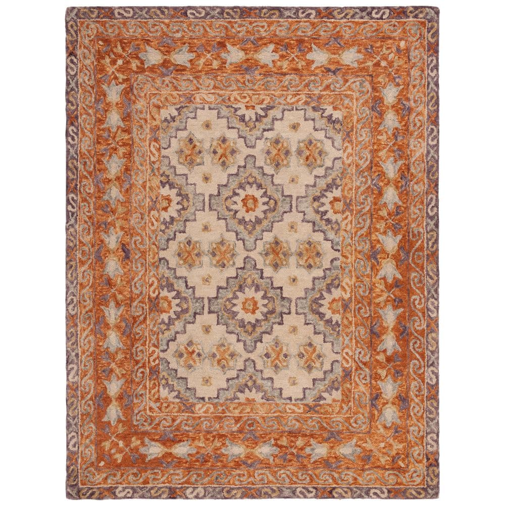 Aspen 9 ft. x 12 ft. Brown/Purple Geometric Medallion Area Rug price history on PriceWatchPro