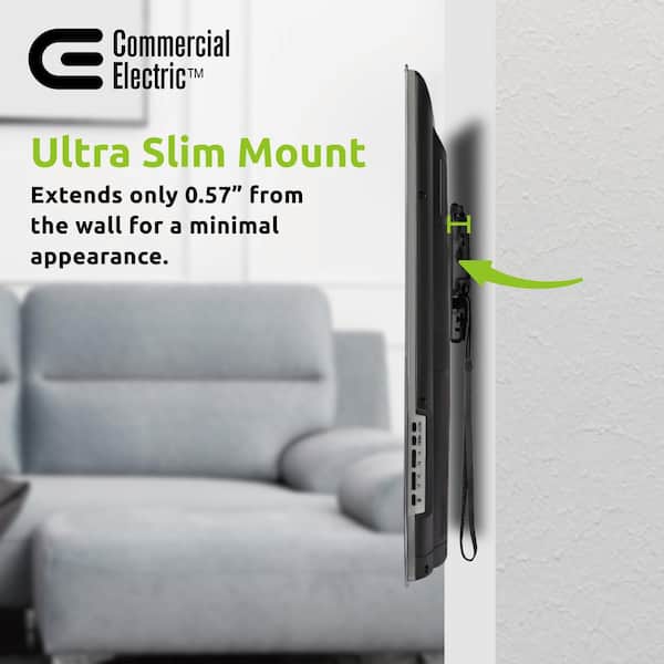 Commercial Electric Ultra Slim Fixed TV Wall Mount for 37 in. to 90 in ...