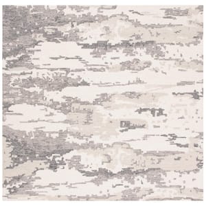 Abstract Charcoal/Ivory 8 ft. x 8 ft. Abstract Sky Square Area Rug