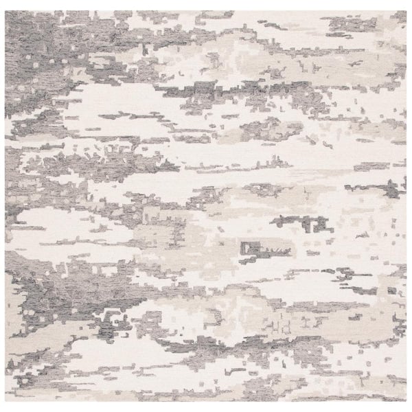 SAFAVIEH Abstract Charcoal/Ivory 8 ft. x 8 ft. Abstract Sky Square Area Rug