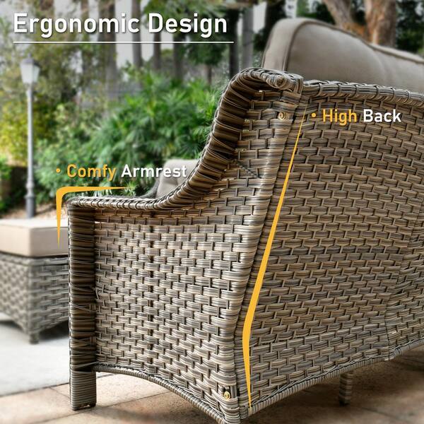 Verona 6 seater rattan patio set discount