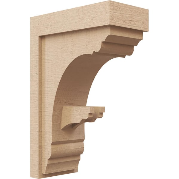 Ekena Millwork 6 in. x 18 in. x 12 in. Classic Warren Rough Cedar Woodgrain TimberThane Corbel, Primed Tan