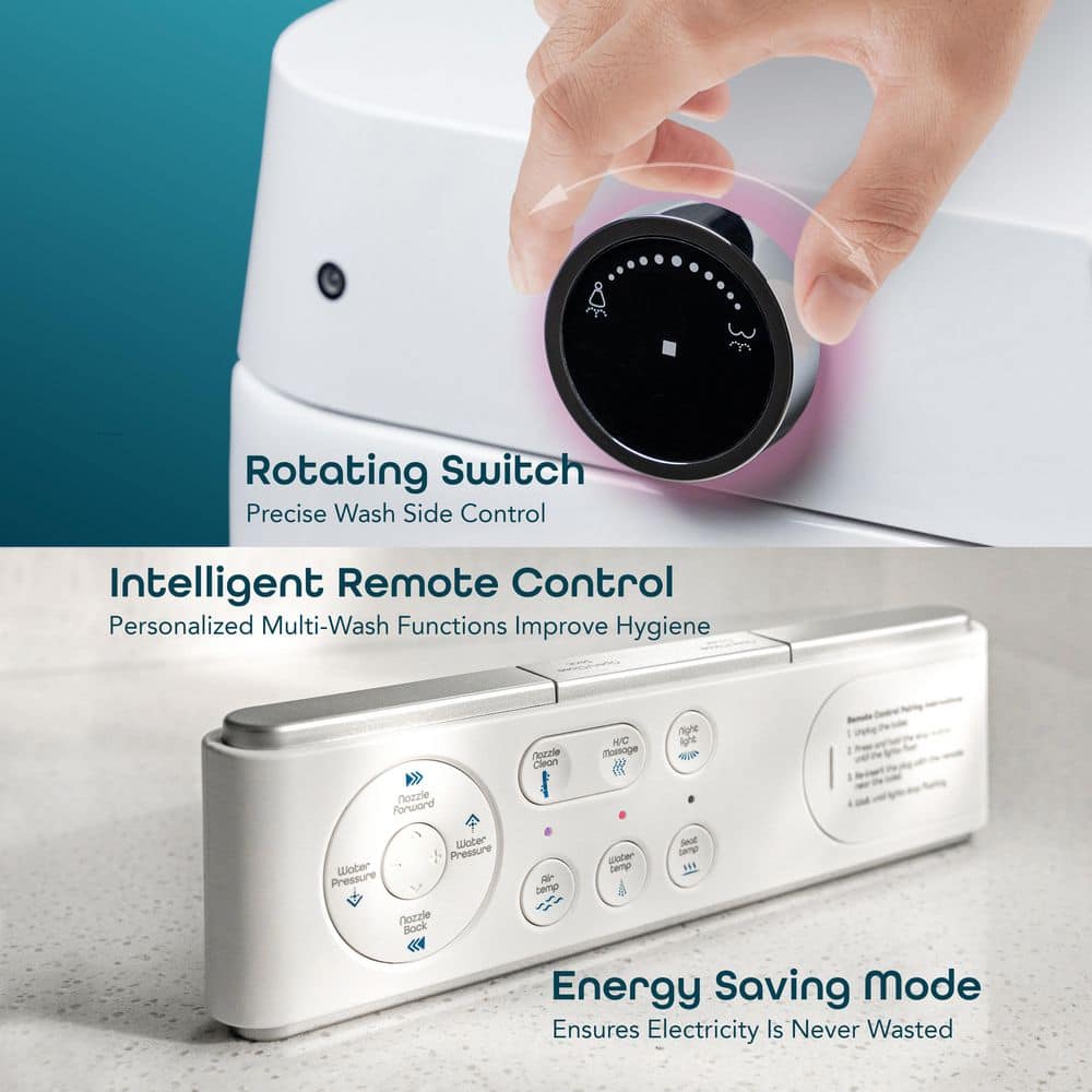 BidetMate 6000 Series White Elongated Smart Toilet with Remote