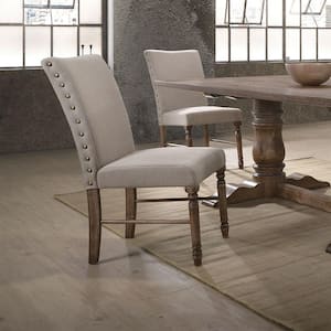 Leventis Cream Linen and Weathered Oak Linen Side Chair (Set of 2)