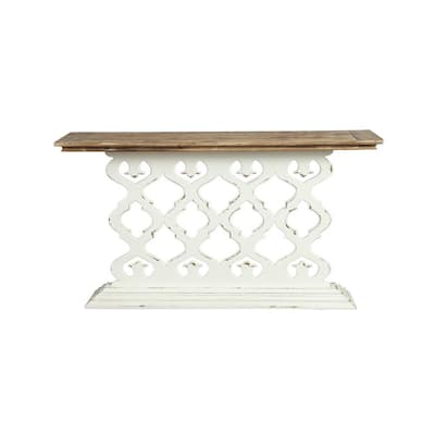 56 in. L White Simple Design Standard MDF Wood Console Table Rectangle Table