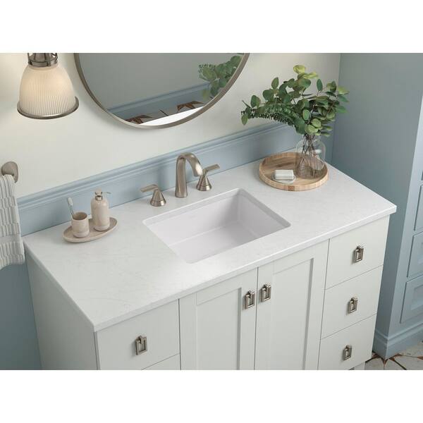 KOHLER Silestone 49 in. W x 22.4375 in. D Quartz Rectangle Cutout with Vanity Top in Eternal Serena