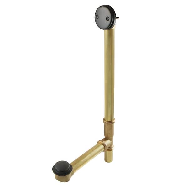 Kingston Brass 18 in. Tub Waste and Overflow with Tip Toe Drain, Matte Black