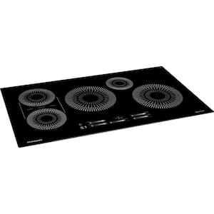 36 in. Induction Modular Cooktop in Black with 5 Burner Elements, including Bridge Burner for Griddle