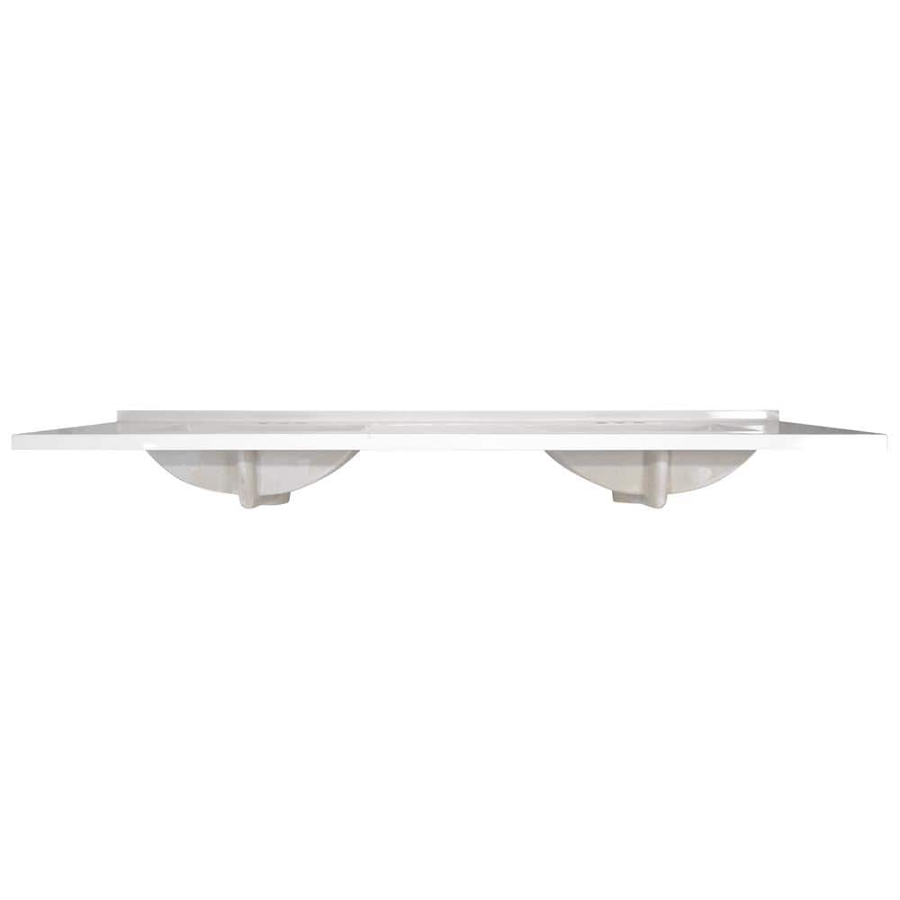 Camilla 73-Inch Solid White Cultured Marble Double Vanity Top