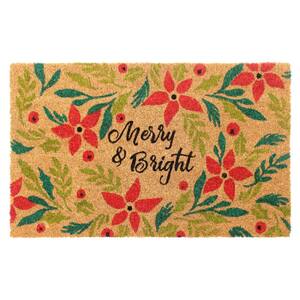 RugSmith Red Machine Tufted Baby It's Cold Outside Coir Doormat