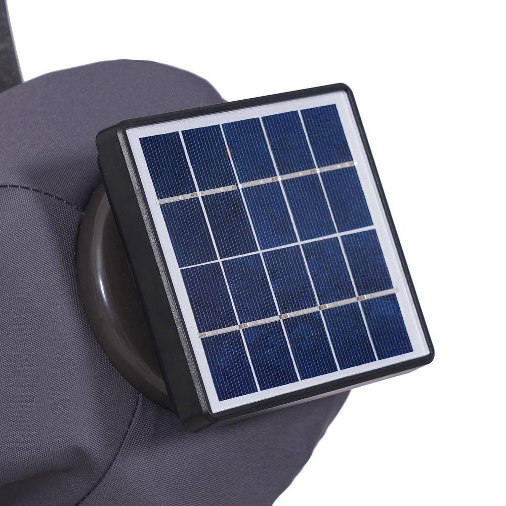 Gray Aluminum 99" Square Cantilever Patio Umbrella with LED Lights