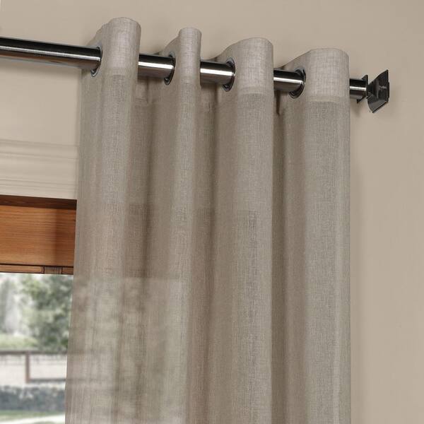 Exclusive Fabrics Furnishings Paris Grey Solid Grommet Sheer Curtain 50 ...