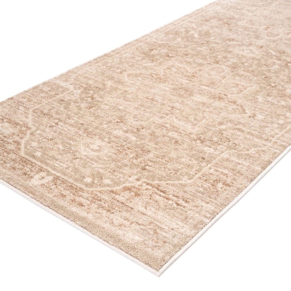 2 ft. x 8 ft. Beige Solara Medalion Runner Rug