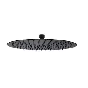 1-Spray Pattern with 2.5 GPM 12 in. Round Wall Mount Rain Fixed Shower Head in Matte Black