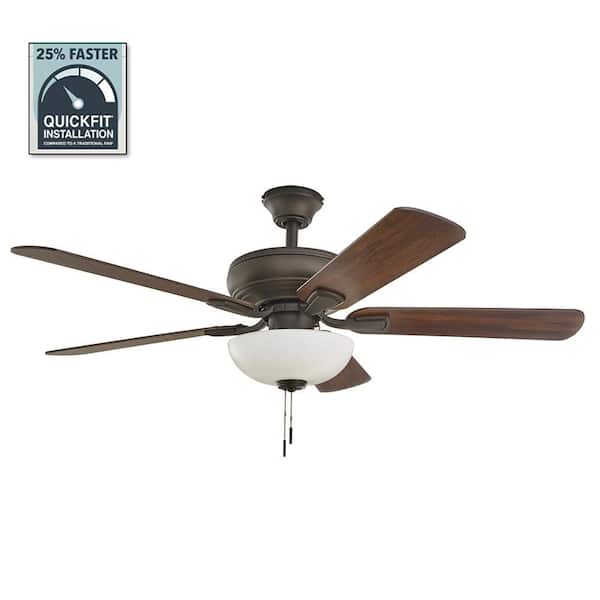 Bay Rothley II 52 in. Indoor LED Ceiling Fan with Light Kit, Downrod, Reversible Motor and Reversible Blades 52051 - The Home Depot