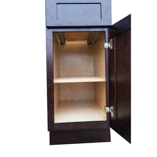 Bremen Cabinetry Bremen Ready to Assemble 12x34.5x24 in. Shaker Base Cabinet with 1-Door and 1-Drawer in Espresso