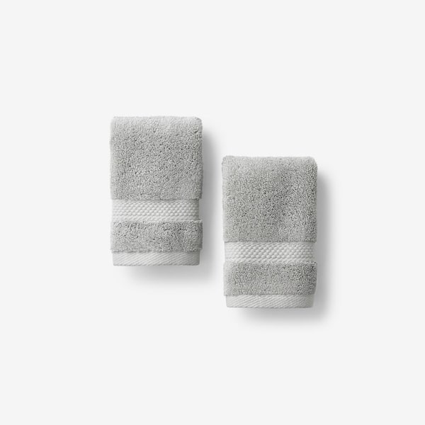 The Company Store Legends Sterling Light Gray Solid Supima Cotton Wash Cloth (Set of 2)