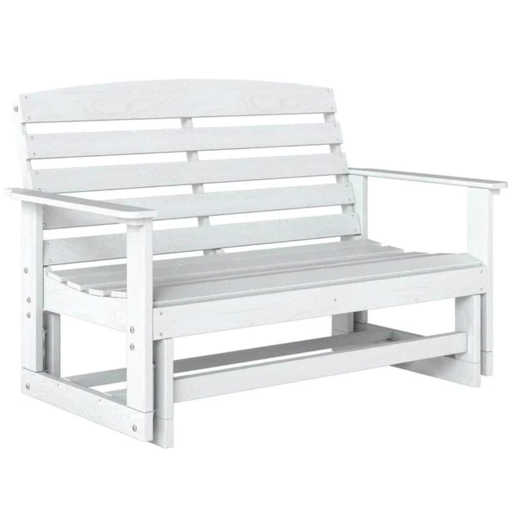 White Plastic Outdoor Bench CC-5 - The Home Depot
