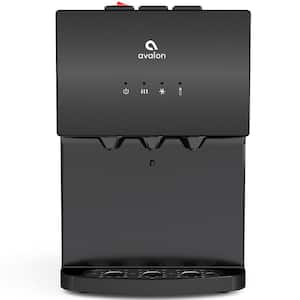 Countertop Bottleless Water Cooler Dispenser in Black Stainless Steel with Self Cleaning Function