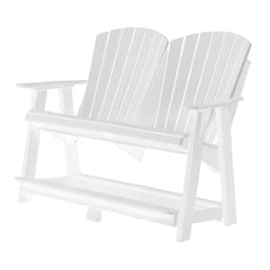 Heritage White Plastic Outdoor Double High Adirondack Chair