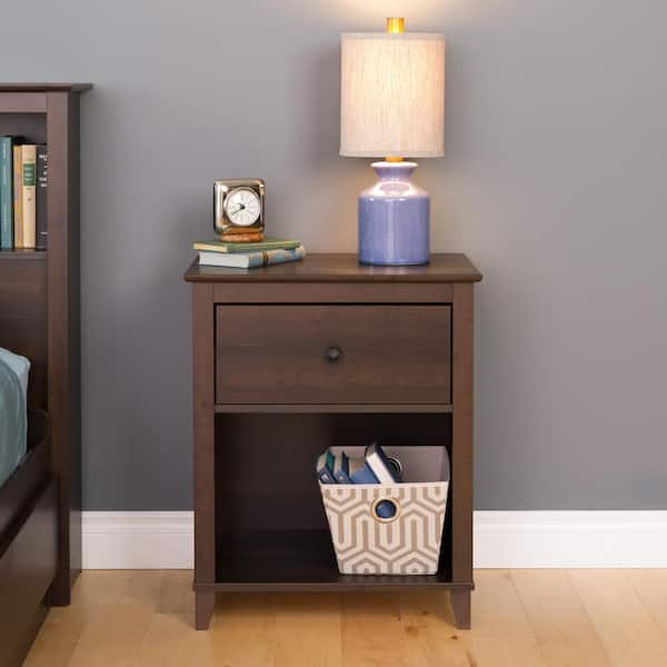 Prepac Yaletown 1-Drawer Espresso Nightstand