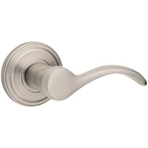 Pembroke Satin Nickel Right-Handed Half-Dummy Door Lever with Microban Antimicrobial Technology