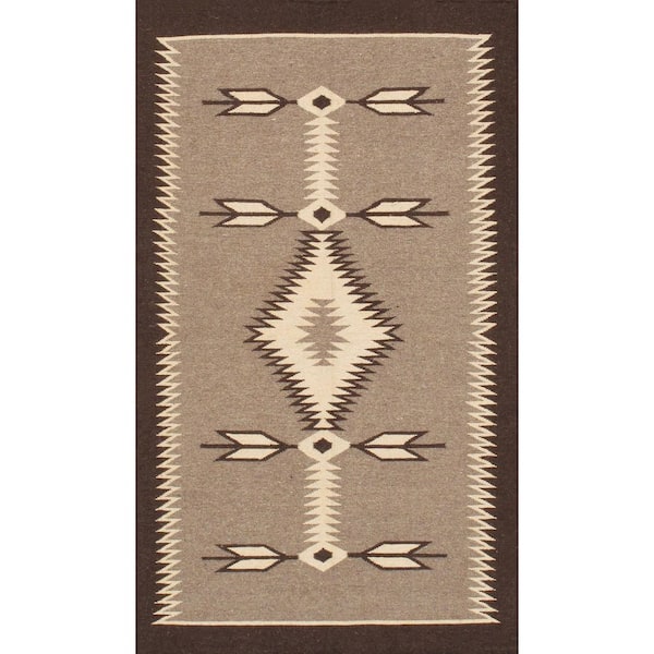 Tuscany Mocha/Brown 3 ft. x 5 ft. Geomatric Area Rug