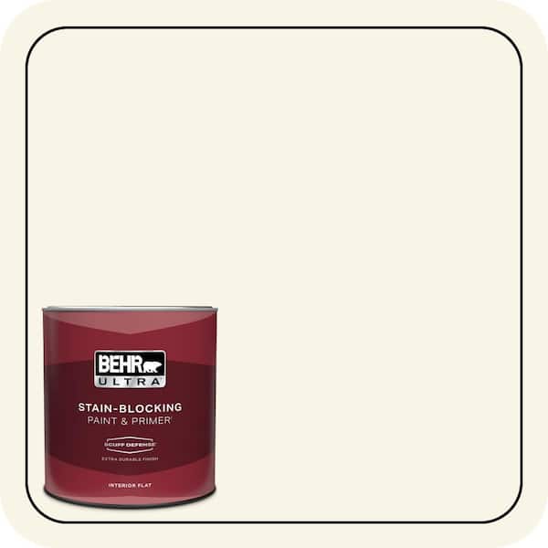 BEHR ULTRA 1 qt. #W-D-700 Powdered Snow Extra Durable Flat Interior Paint & Primer