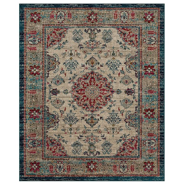 Mohawk Home Fitzgerald 8 ft. x 10 ft. Oyster Abstract Area Rug