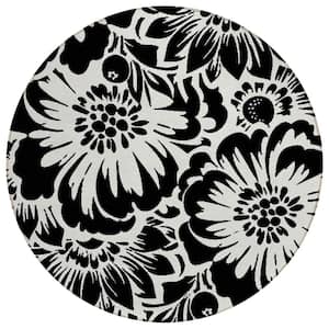 Chantille ACN551 Black 8 ft. x 8 ft. Round Machine Washable Indoor/Outdoor Geometric Area Rug
