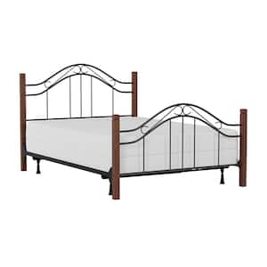 Matson Black with Cherry Wood Post Full Bed with Frame