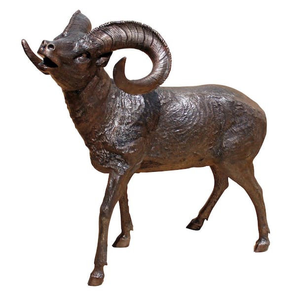 Design Toscano 45 5 In H Big Horn Sheep Cast Bronze Garden Statue As25194 The Home Depot