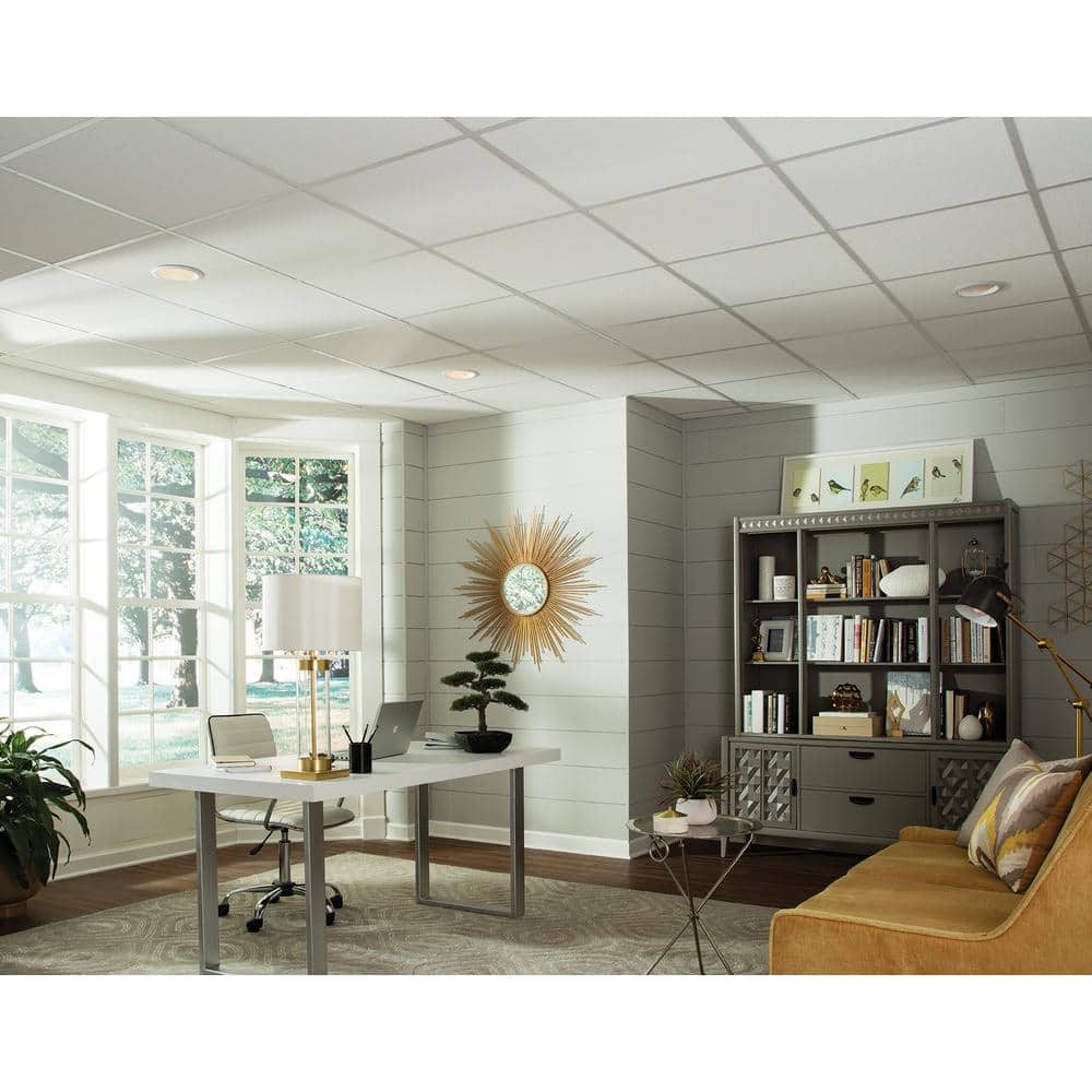 Sahara White Mineral Fiber Drop Ceiling Tile Set
