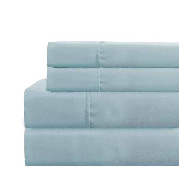 MODERN THREADS Deep-Pocket 3-Piece Aqua Ultra-Soft Solid Microfiber Twin Sheet Set