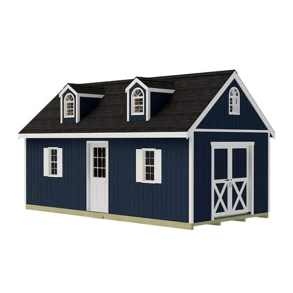 Arlington 12 ft. x 16 ft. Wood Storage Shed Kit with Floor Including 4 x 4 Runners