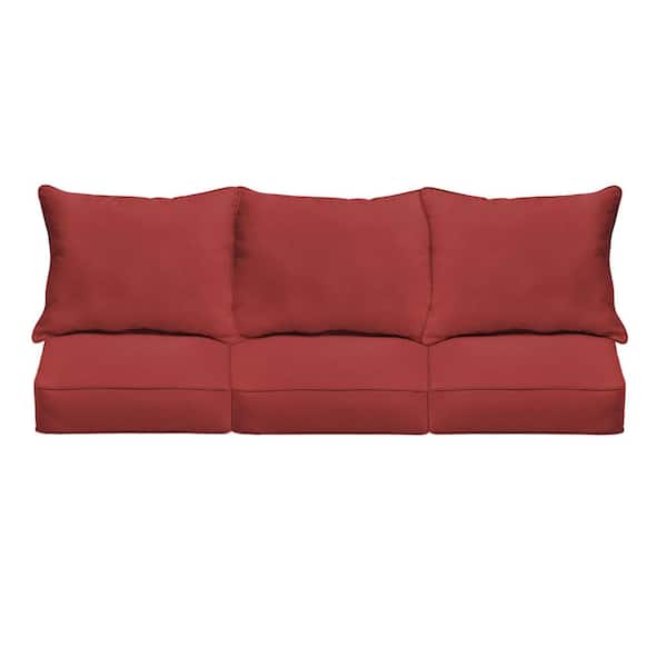1101Design 27 in. x 23 in. Deep Seating Indoor/Outdoor Couch Pillow and Cushion Set in Sunbrella Cast Pomegranate