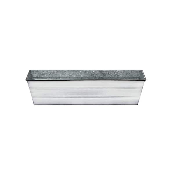 ACHLA DESIGNS 22 in. W Cape Cod White Small Galvanized Steel Flower Box Planter