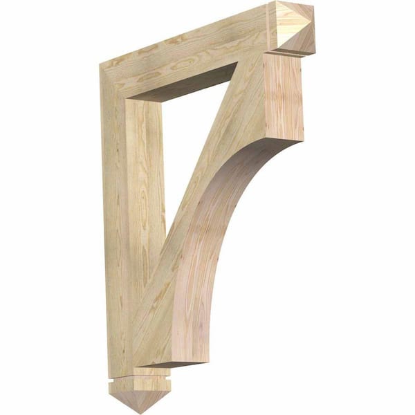 Ekena Millwork 6 in. x 48 in. x 42 in. Douglas Fir Westlake Arts and Crafts Rough Sawn Bracket