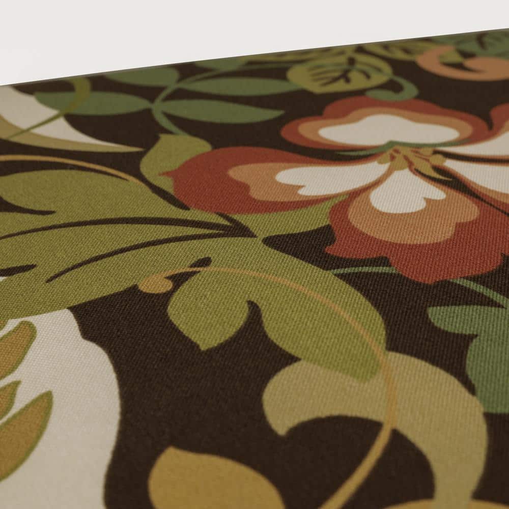 Coventry Brown and Green Floral Outdoor Throw Pillows, Set of 2
