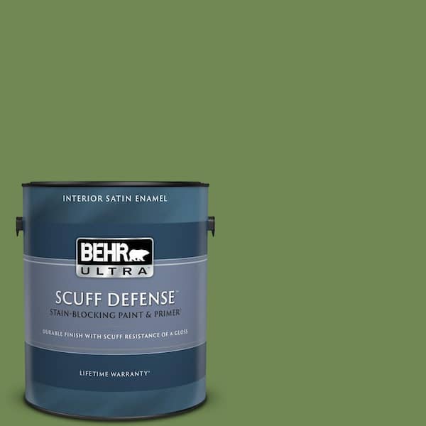 BEHR ULTRA 1 gal. #M370-6 Snip of Parsley Extra Durable Satin Enamel Interior Paint & Primer