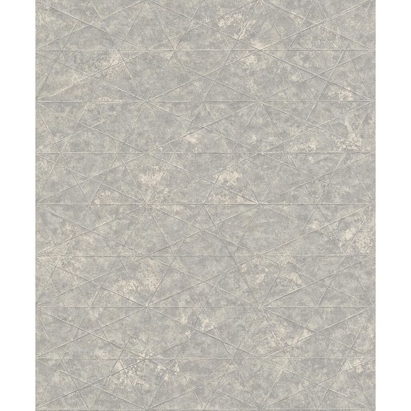 Advantage Seth Light Grey Triangle Paper Textured Non-Pasted Wallpaper Roll